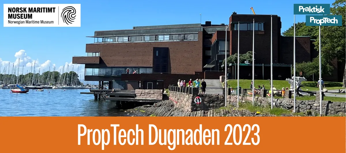 Norsk Maritimt Museum på Bygdøynes, med teksten «PropTech Dugnaden 2023»