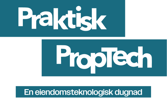 Praktisk PropTech-logo i blått